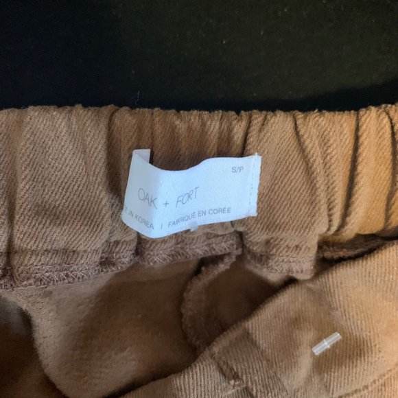 OAK + FORT | Wide Leg Twill Pant 4218 Brown Small - Picture 6 of 7